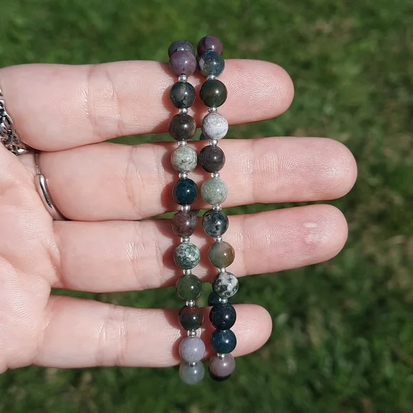 Indian Agate 6mm bracelet (Spacers) - Picture 4 of 5